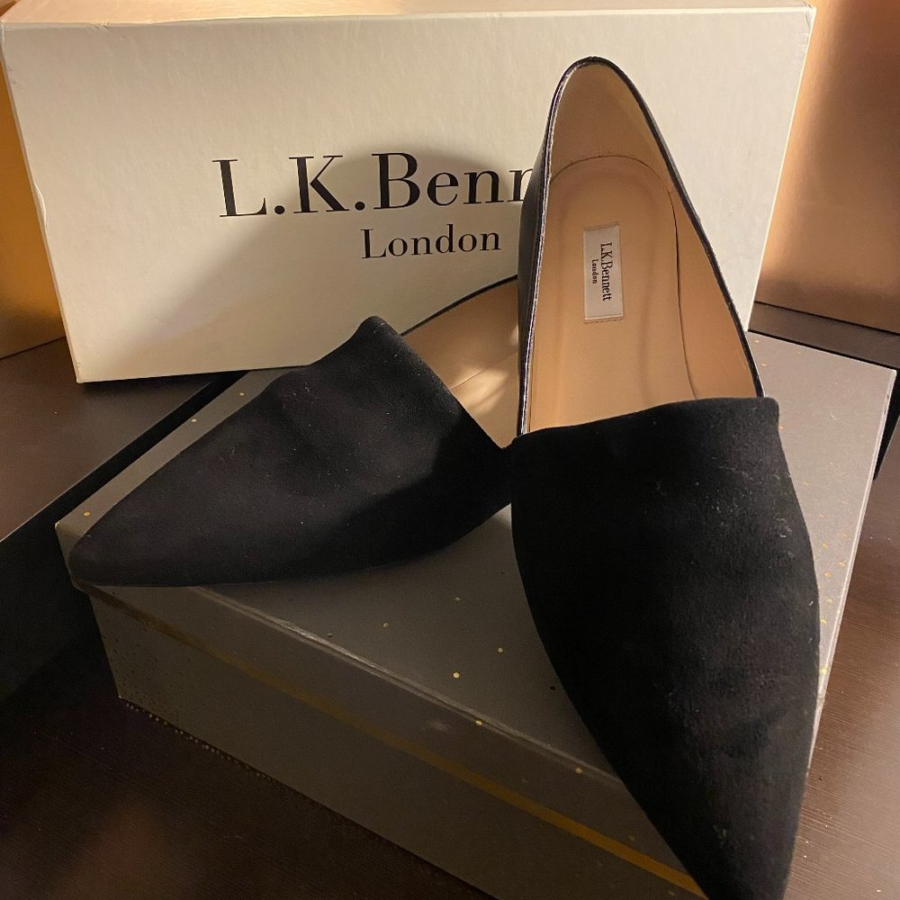 L.K. BENNETT LONDON D'ORSAY FLAT SLIPPER POINTED TOE